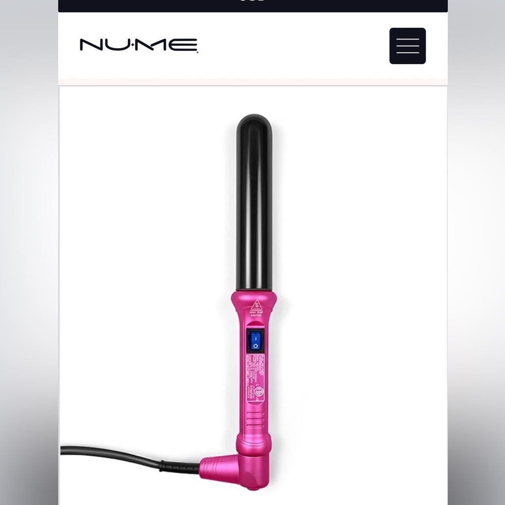 Nume Classic 25mm Curling Wand in Pink